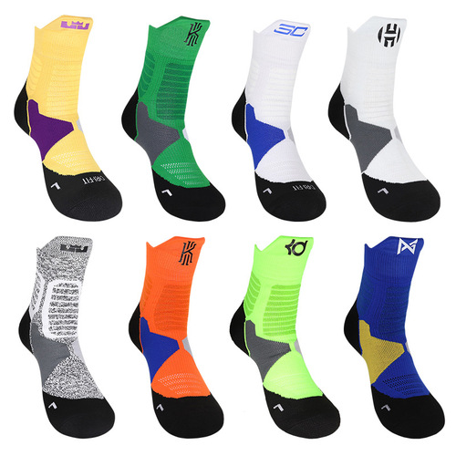 Towel-soled star high-top mid-tube basketball socks, children's elite socks, game training sports socks, factory direct supply