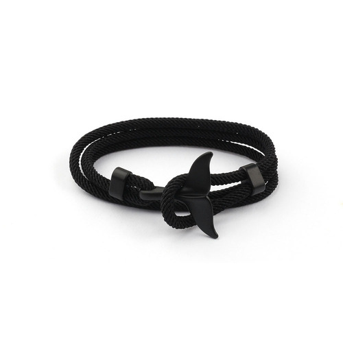 Anchor Fish Hook Shark Style Bracelet Handmade Rope Men's and Women's Couple Gift SSY Silver