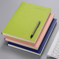 商務便攜軟皮筆記A4加大加厚本工作會議記錄本簡約精緻logo記事本