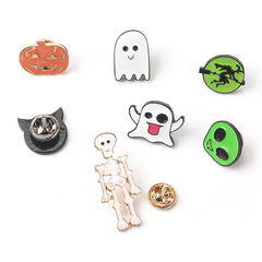 European and American Halloween cartoon funny skull pumpkin ghost witch badge, personalized exaggerated trendy person's drip pin