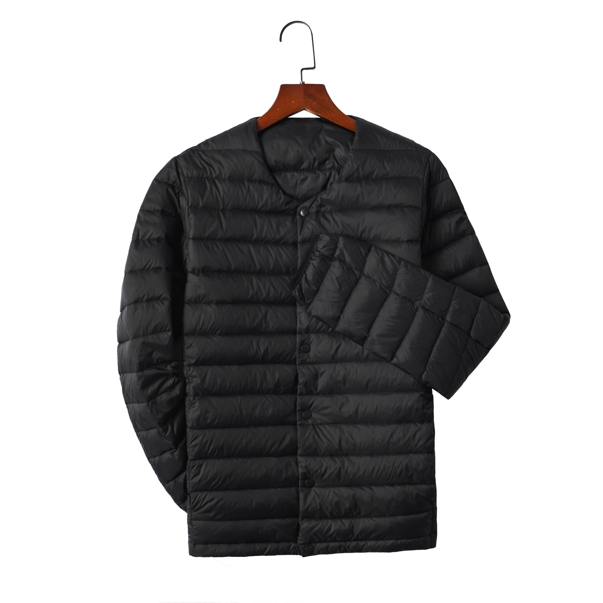 Chaqueta de Plumón Ligera sin Cuello para Hombre, Producto Nuevo en Existencia, Chaqueta de Plumón Ligera de Alta Gama