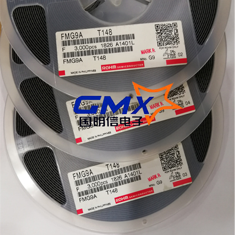 FMG9A T148 SOT-23-5 印字 G9 复合带阻三极管 双NPN ROHM