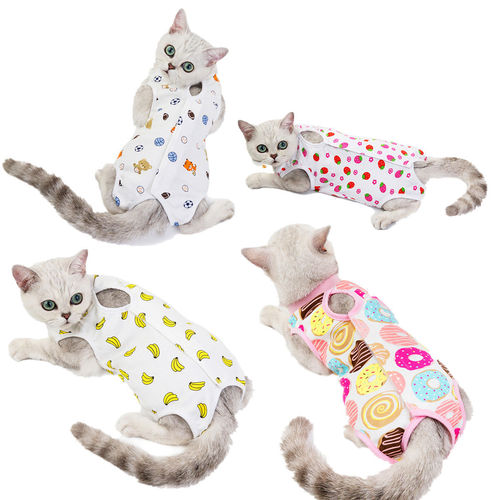 Breathable cat clothes, anti-licking sterilization clothes after surgery, female cat weaning clothes, thin pet cat and dog four-legged clothes, spring and summer