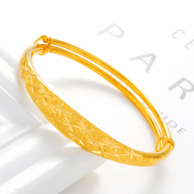 Pulsera de Push-Pull estrellado gruesa de oro de Vietnam Pulsera de lluvia de meteoros de arena de terciopelo plateada 999 pulsera de dragón y Fénix de oro puro