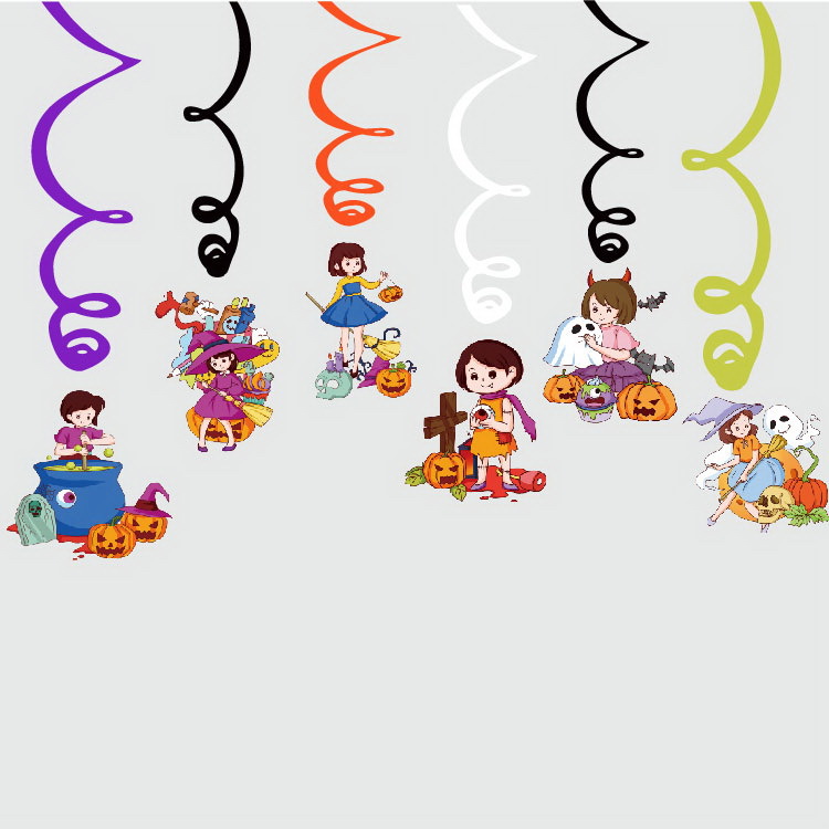 LXDS-S09C (Colgante espiral de Halloween 3) -- 6 unidades/juego