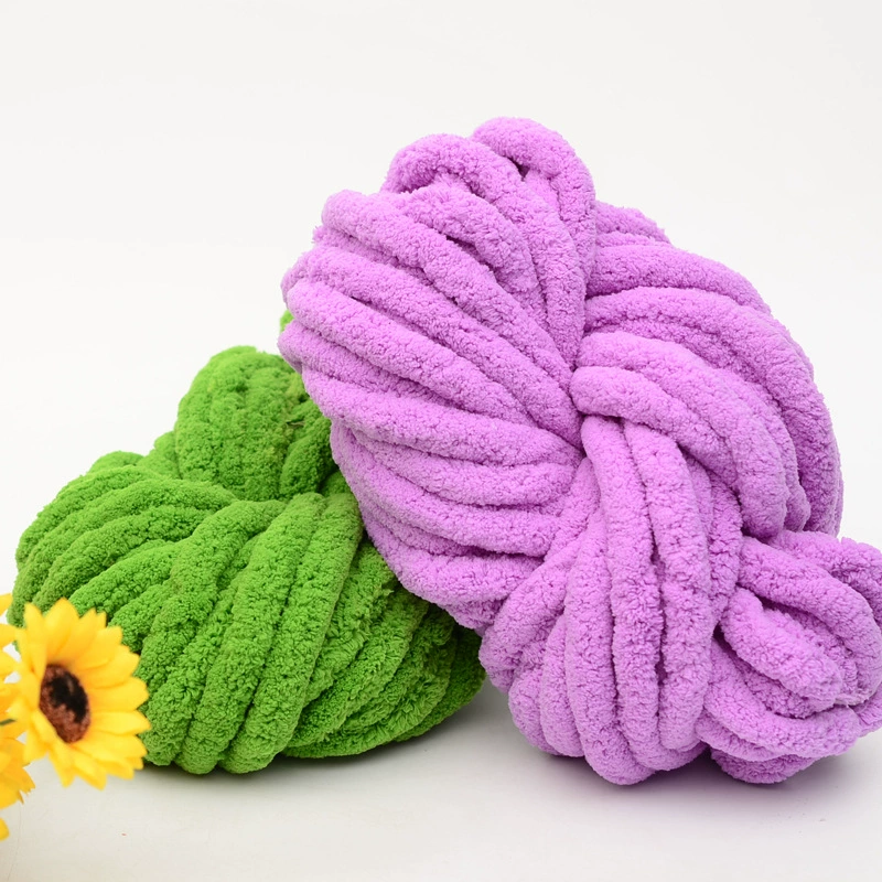 Super‑chunky Iceland chenille yarn, polyester, 2 cm thick single‑strand, 250 g bundle