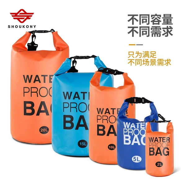 Outdoor Waterproof Bucket in Stock Beach Waterproof Bag Pvc Waterproof Mobile Phone Bucket Bag Rafting Backpack Custom Logo