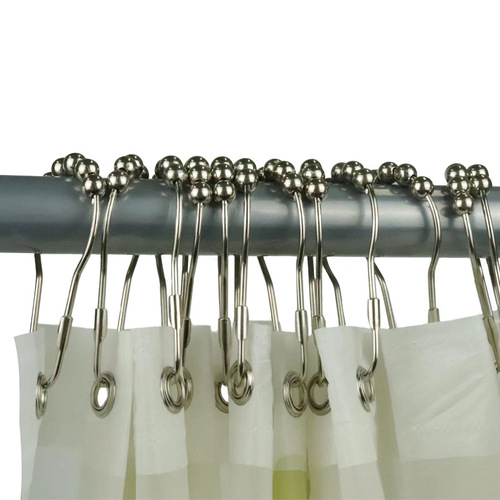 Bathroom accessories five-bead gourd hook, metal anti-rust material, set of 12, shower curtain hook
