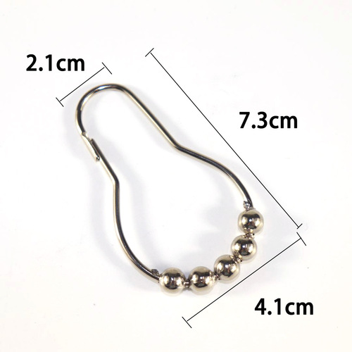 Bathroom accessories five-bead gourd hook, metal anti-rust material, set of 12, shower curtain hook
