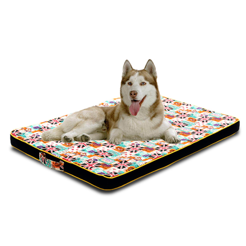 Cross-border pet printed canvas dog mat kennel mat dog bed mat Teddy small dog mattress