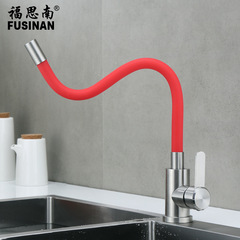 Factory Direct Sale 304 Stainless Steel Colorful Mirror Image Pipe Kitchen Vegetable Basin Sink Cold and Hot Water Faucet 360-Degree Rotatable