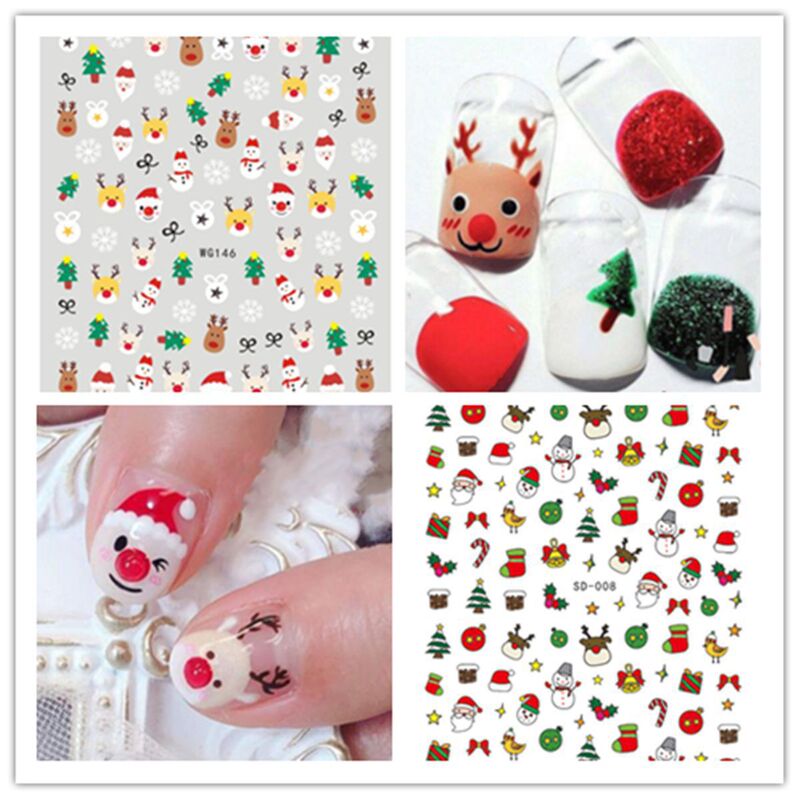 Christmas Nail Stickers Cross-border E-commerce Winter Snowflake Snowman Christmas Nail Stickers WG141-160 Christmas Nail Stickers Cross-border E-commerce Winter Snowflake Snowman Christmas Nail Stickers WG141-160