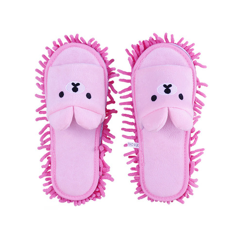 Letter to Shang Bestselling Lazy Mop Slippers for Children and Adults, Parent-Child Cartoon Mopping Slippers, Acrylic, Washable