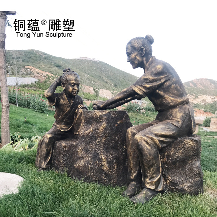 玻璃钢寓言故事雕塑仿铜典故人物雕像学校雕塑仿铜小品人物雕塑