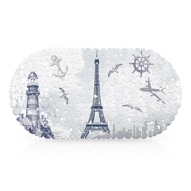 Alfombra de baño impresa bañera estera antideslizante TPE ducha alfombra de baño Nordic ins ventosa de plástico baño alfombra antideslizante