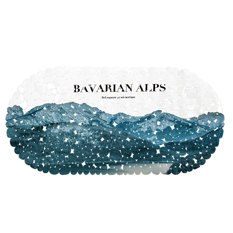 Alfombra de baño impresa bañera estera antideslizante TPE ducha alfombra de baño Nordic ins ventosa de plástico baño alfombra antideslizante