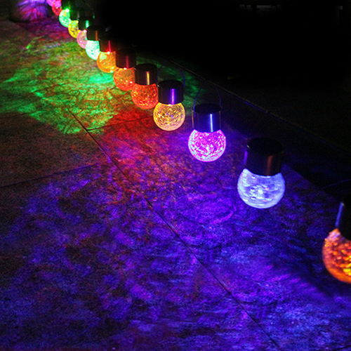 Factory direct sales LED solar colorful crack ball lights garden colorful decorative lights new solar crack lights