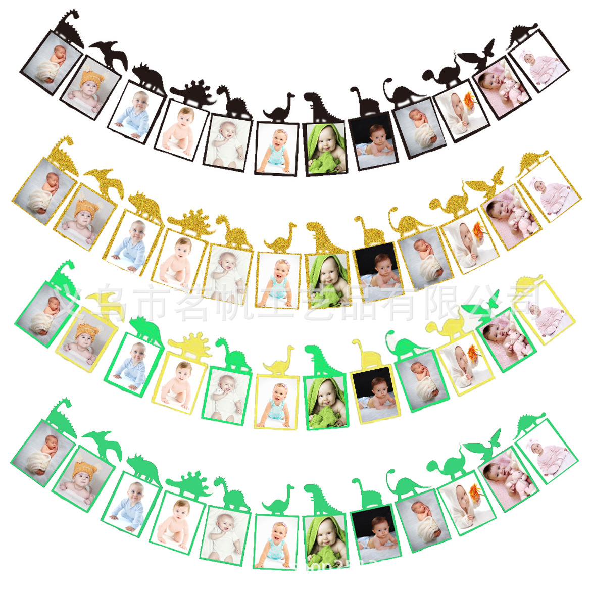 Dinosaurio foto tire bandera bebé cumpleaños tire flor foto clip creativo cumpleaños banner