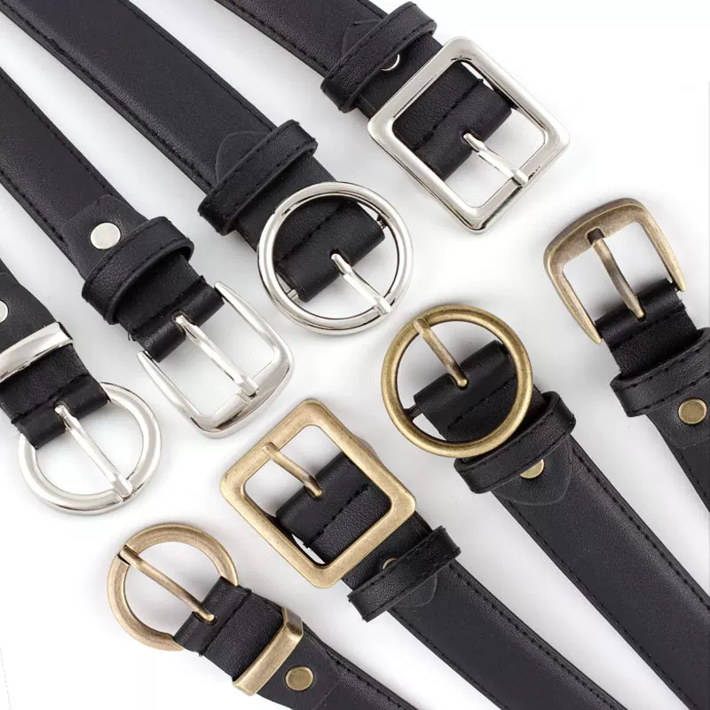 Retro metal buckle, universal polyurethane belt for leisure, Korean style, wholesale