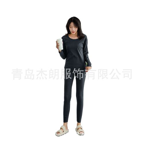 Seamless German velvet thermal underwear plus velvet thickening women's thermal suit plus fat and heating large size autumn clothes and autumn trousers