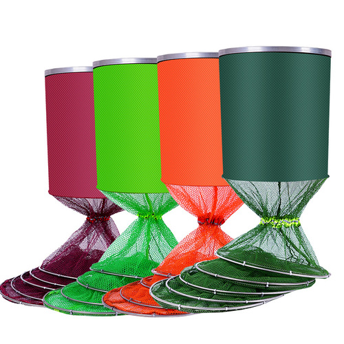 Stainless steel double circle fish protection net, rubberized anti-hanging fishing protection, black pit fishing net, fish protection foldable fishing net, fishing gear wholesale