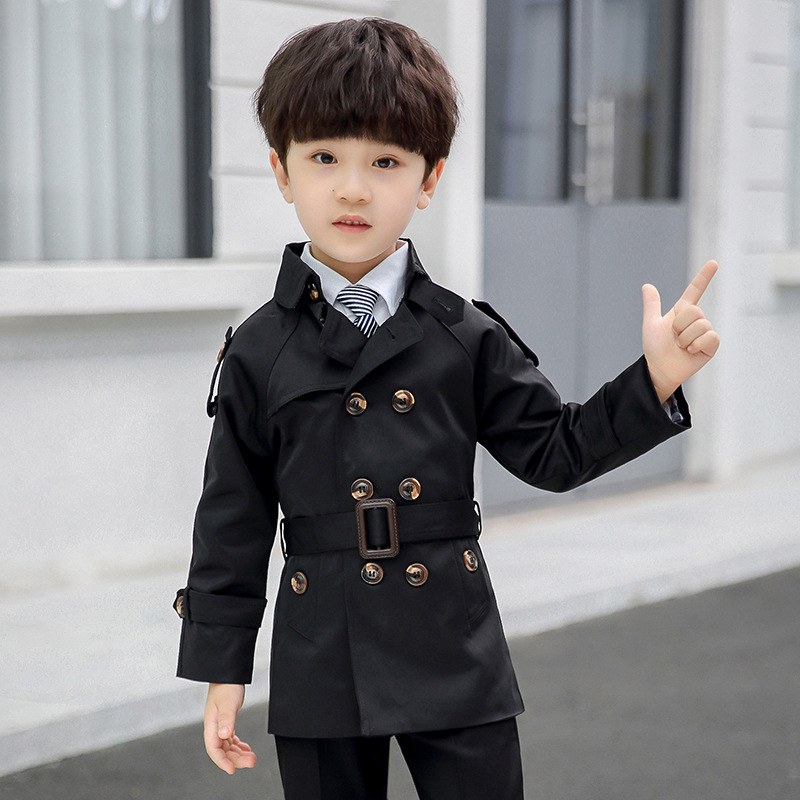 2024 spring and autumn children's clothing boys' trench coat casual Children's mid-length coat factory direct sales one-piece delivery