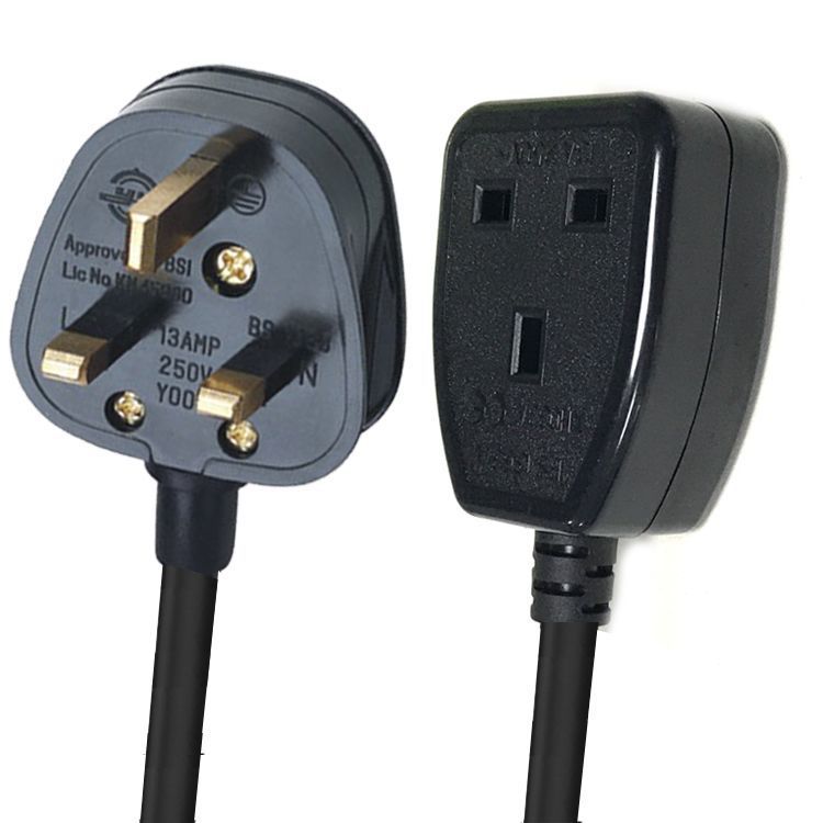 销售英规母头母插电源线英式英标3孔三插公母延长线多种规格13A