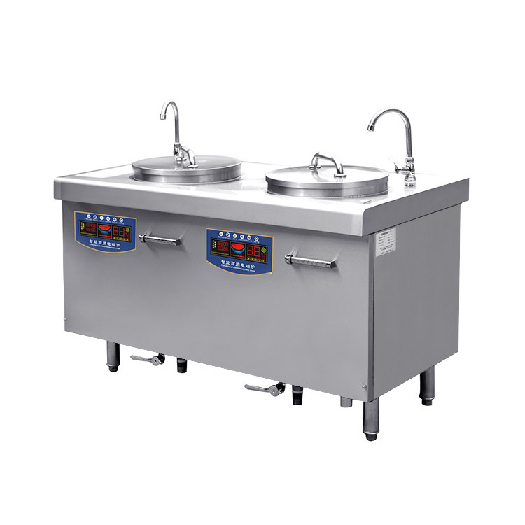 商用厨房设备 方宁商用电磁炉双眼嵌入式卤煮锅 煮面煲汤集成灶