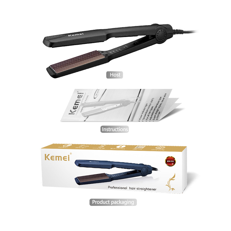 Peine alisador de cabello Kemei KM-332 con pantalla digital LED, temperatura ajustable multinivel, especializado para cabello seco y húmedo, plancha de pelo de temperatura constante. image 7