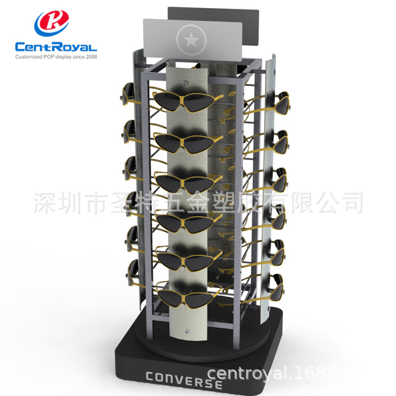 厂家直销 墨镜展示架 金属可旋转眼镜架子 6层金属展架