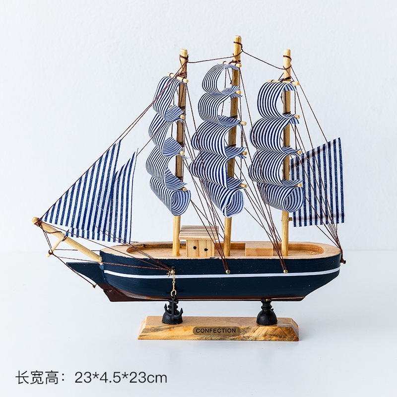 木製の順風順風帆船模型オフィスの客間工芸品地中海風装飾創意置物卸売り|undefined