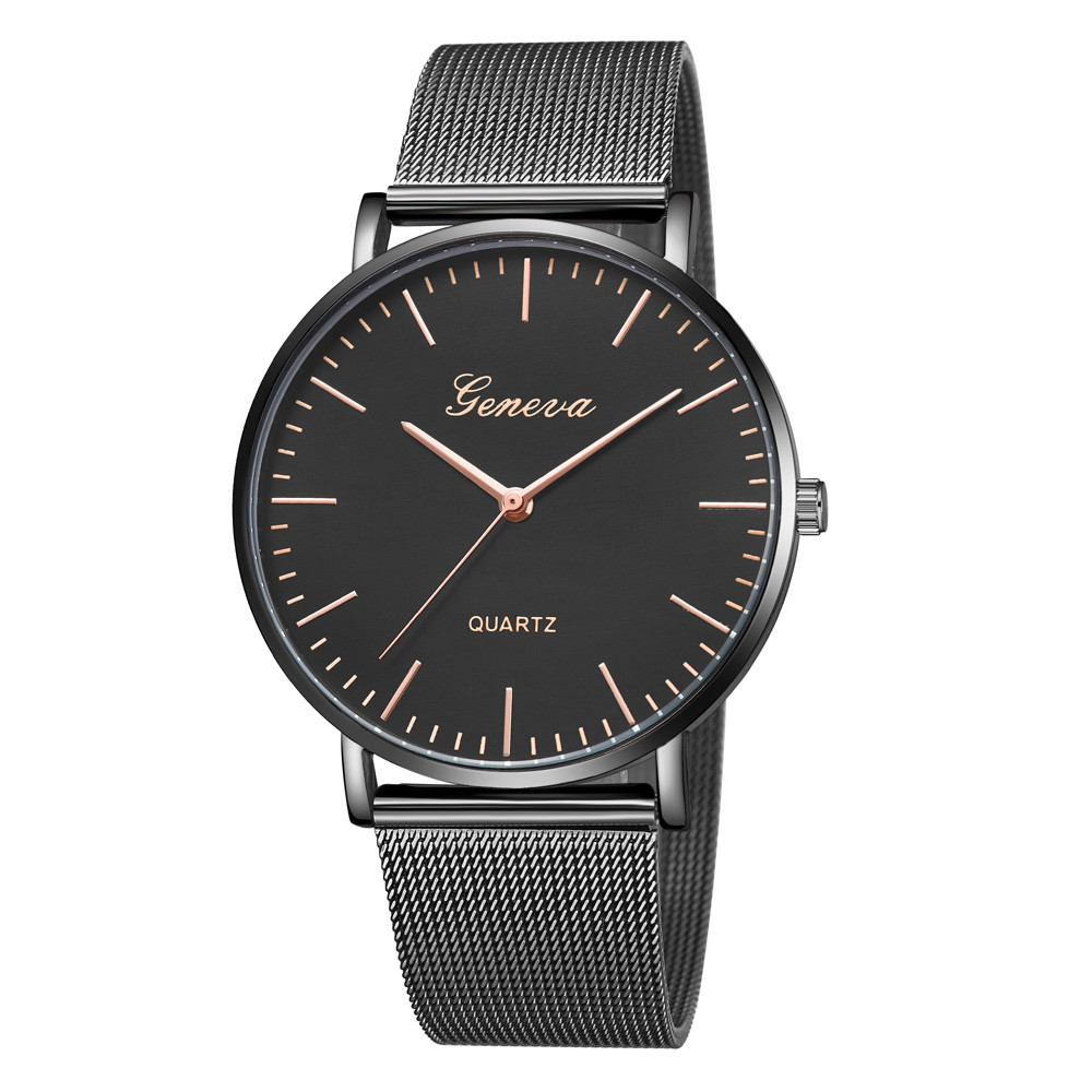 European and American Fashion Micro-Business Couple Mesh Strap Watch Korean Style Casual Thin Men's Quartz Watch