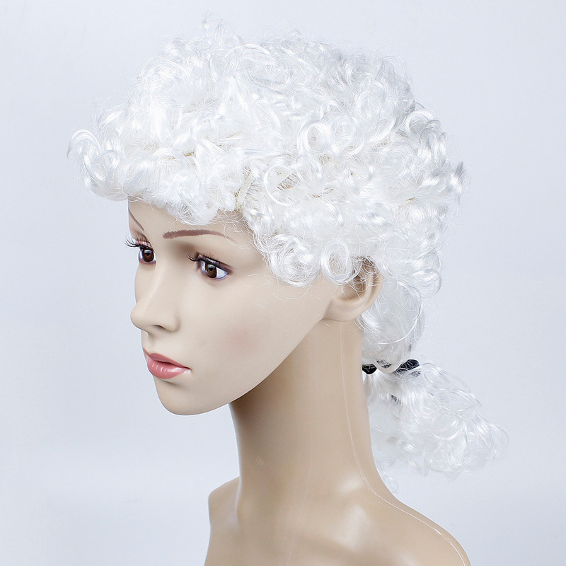 Cross-border Halloween performance props children adult judge wig cosplay European and American Duke lawyer headgear Cross-border Halloween performance props children adult judge wig cosplay European and American Duke lawyer headgear
