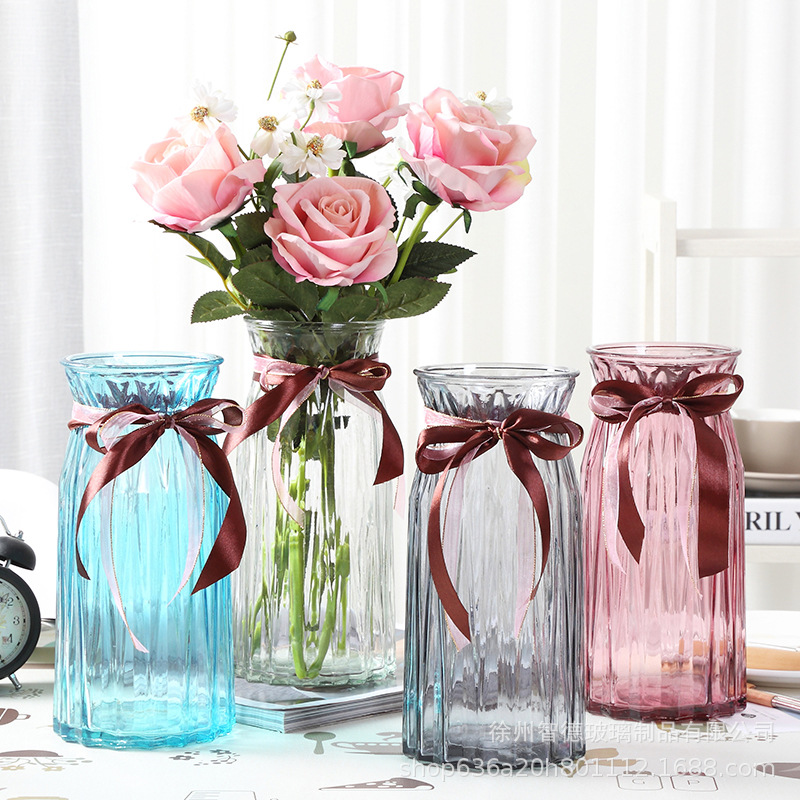 Al por mayor simple origami florero de cristal de color florero simple decoración de la sala de estar florero hidropónico florero