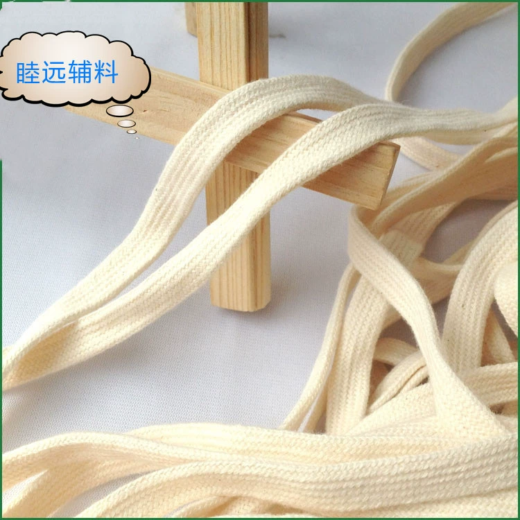 Завод прямой хлопок белый полый двухслойный плоский Хлопок Веревка лямки шнурки талии шнурок шляпа веревка оптовая покрасить