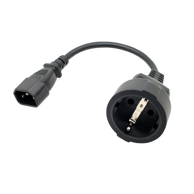 品字公C14转欧规母头 PDU欧标三插母座电源线 VDE法国头AC延长线