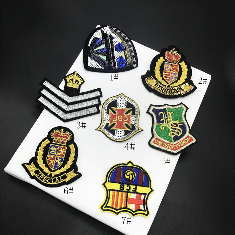 时尚徽章刺绣布贴羽绒服装饰背胶DIY补丁贴牛仔裤贴布贴花手缝