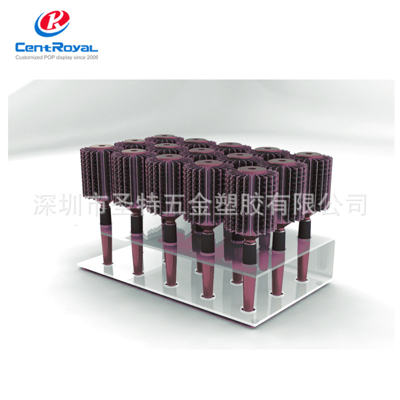 厂家定 制 亚克力U型打孔展示架 化妆梳展示架 卷发棒展示架