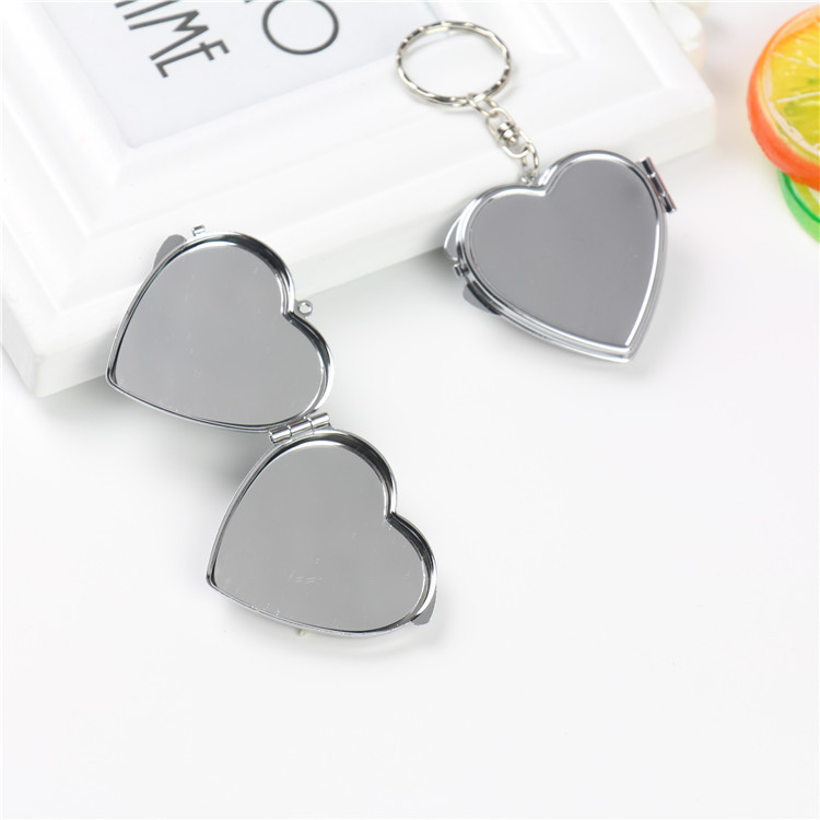 Creative metal photo frame keychain can put photos with Mirror stickers DIY small gift consumables custom pattern