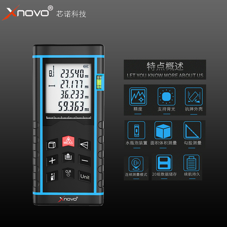 Handheld Range Finder área distancia instrumento de medición infrarroja difusión voz carga láser rango Finder