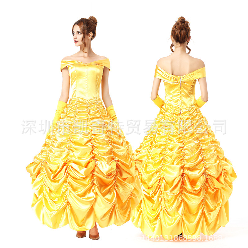 Grimm's Fairy Tales Beauty and the Beast Air 1 Belle Princess Dress Belle Princess Stage Performance Costume Air 1 Women's Clothing Grimm's Fairy Tales Beauty and the Beast Air 1 Belle Princess Dress Belle Princess Stage Performance Costume Air 1 Women's Clothing