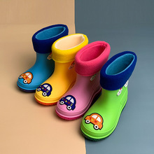 拆卸寶寶防水靴女幼童保暖雨靴可拆卸水鞋小童防滑絨男孩雨鞋中小