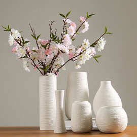 白色花瓶陶瓷花瓶摆件干花插花现代简约文艺客厅白色创意家居装饰