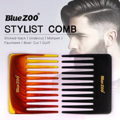 Single-sided short two-color BlueZOO large back comb styling large-tooth comb large insert comb razor oil comb