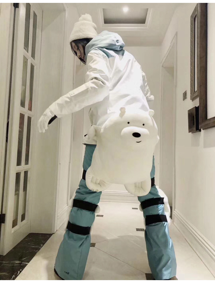 Cartoon Animal Ski Protectors Ski Hip Knee Protectors for Men and Women Children White Bear Little Turtle Ski Protectors