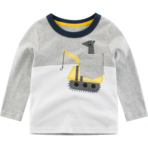 27kids brand children's clothing spring new style boys long-sleeved T-shirt children's clothing manufacturer direct sales one piece drop shipping ins