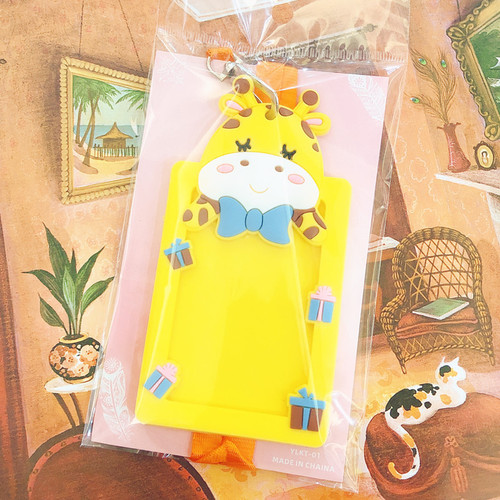 Bus card holder three-dimensional silicone access control cute student halter neck cartoon card holder card bag with lanyard can add LOGO