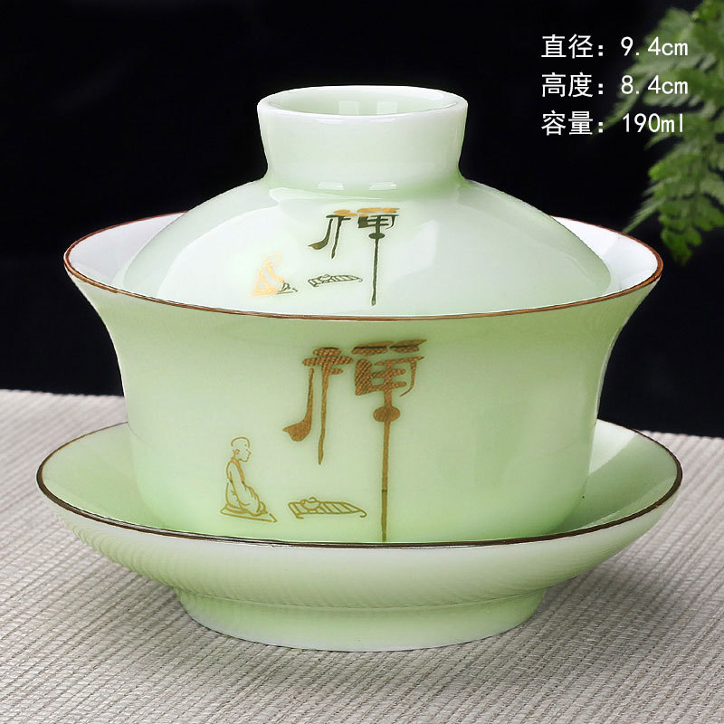 Tazón de fuente de entrega de una pieza taza de té de cerámica tazón de té tazón de tres piezas dehua Jade porcelana mini tamaño pequeño Kung Fu taza de burbuja