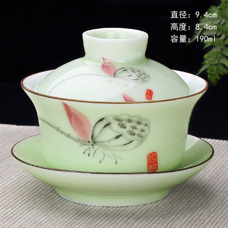 Tazón de fuente de entrega de una pieza taza de té de cerámica tazón de té tazón de tres piezas dehua Jade porcelana mini tamaño pequeño Kung Fu taza de burbuja