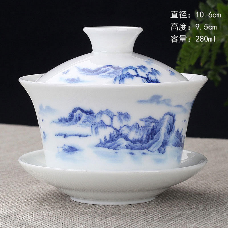Tazón de fuente de entrega de una pieza taza de té de cerámica tazón de té tazón de tres piezas dehua Jade porcelana mini tamaño pequeño Kung Fu taza de burbuja